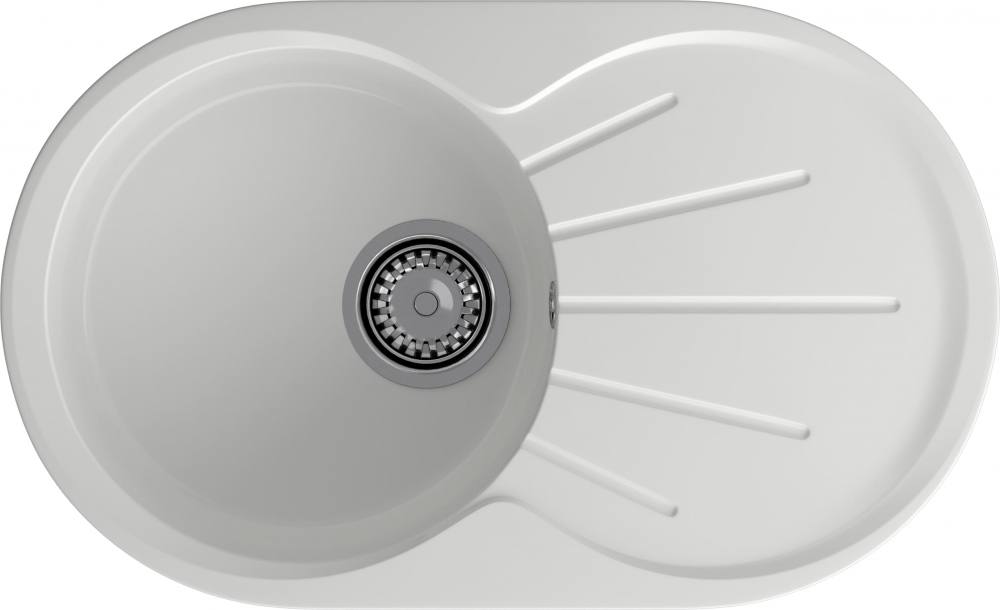 GRANFEST Мойка композит RONDO GF-R--750L чаша с крылом 750*460мм  иней арт.GF-, фото 1